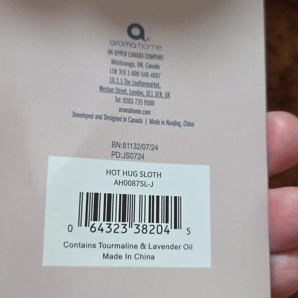 Aroma Home Hot Hugs Microwavable Sloth Plush Lavender Scented Warmer Toy - Picture 3 of 4